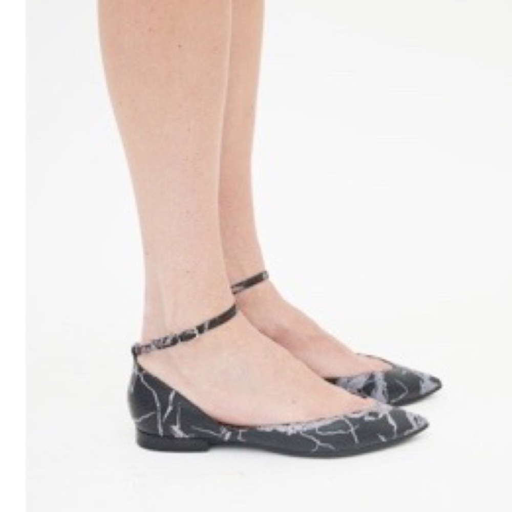Balenciaga Fall 2013 BLACK Leather Ankle Strap Flats